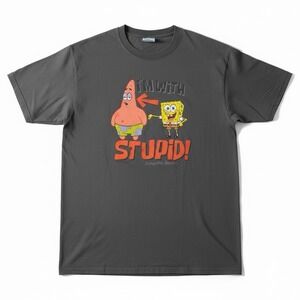 Spongebob Squarepants I'm With Stupid T-Shirt 2XL Nickelodeon 2002 Vintage Y2K